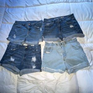 Stylish Denim Shorts Set